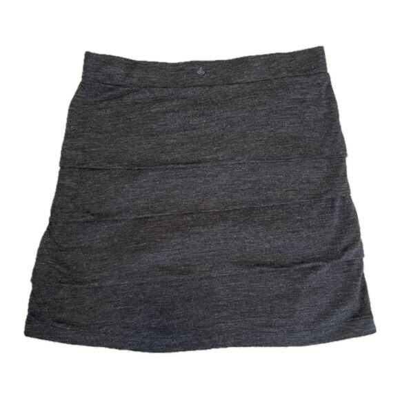 Prana Leah Tiered Skirt Wool Blend Lined Women’s size S Charcoal Gray - Picture 2 of 13